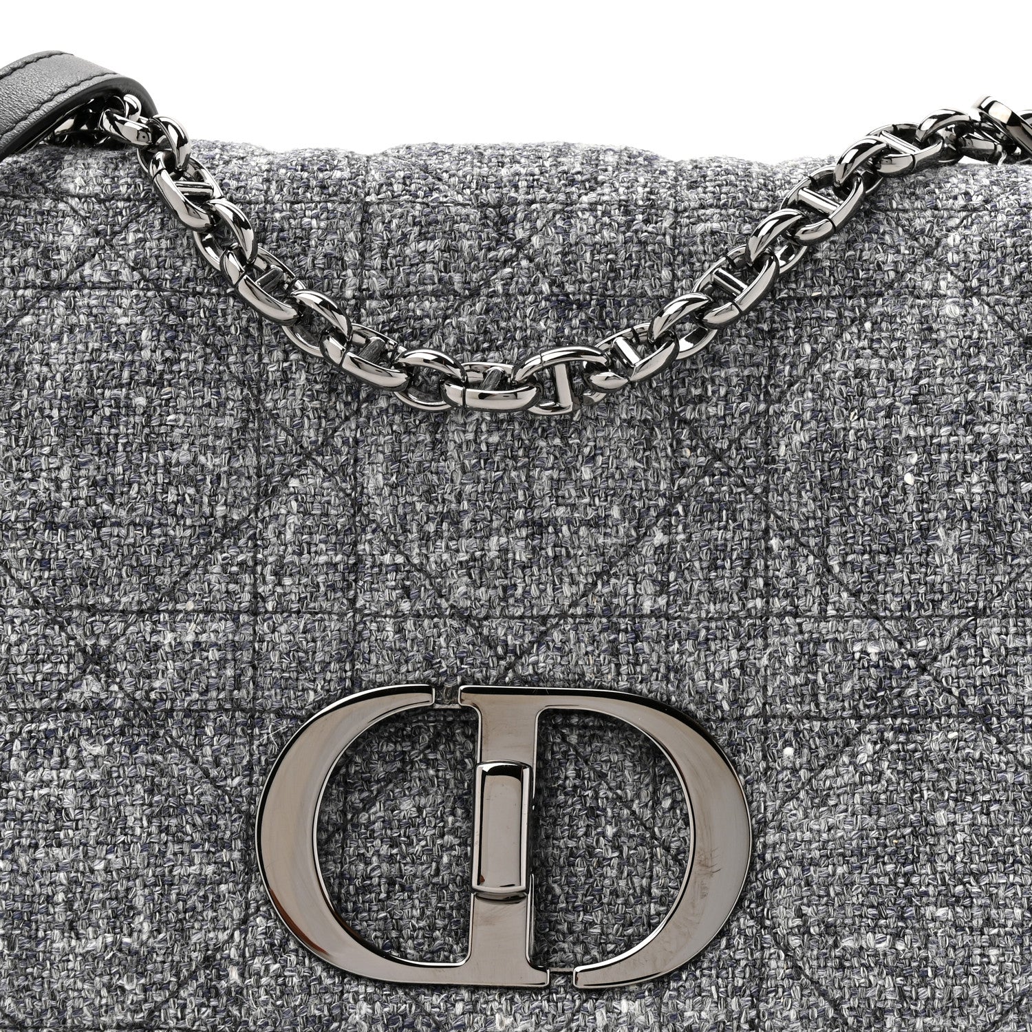 Tweed Macrocannage Medium Caro Bag Black