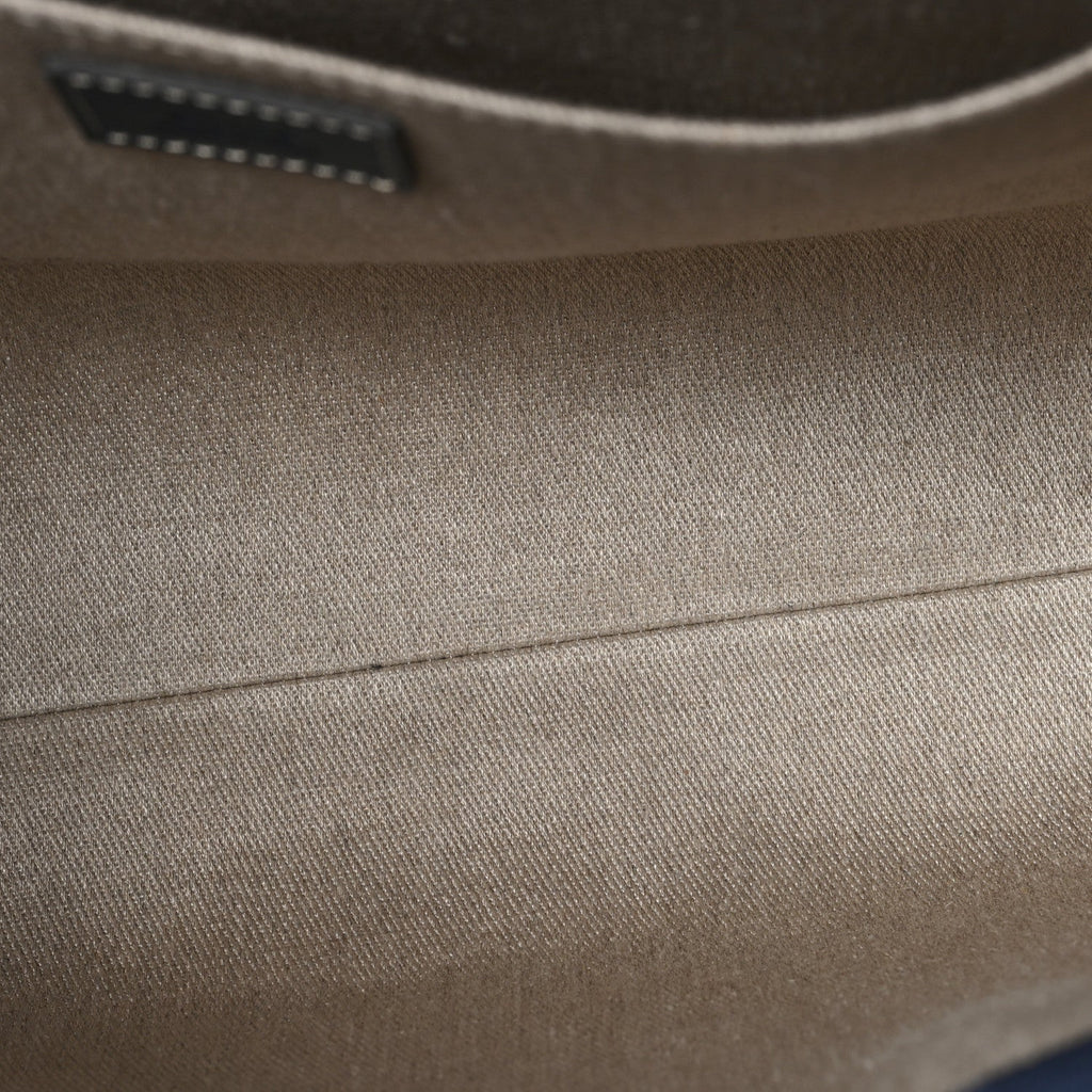 Suede Calfskin Medium Woody Ribbon Tote Navy