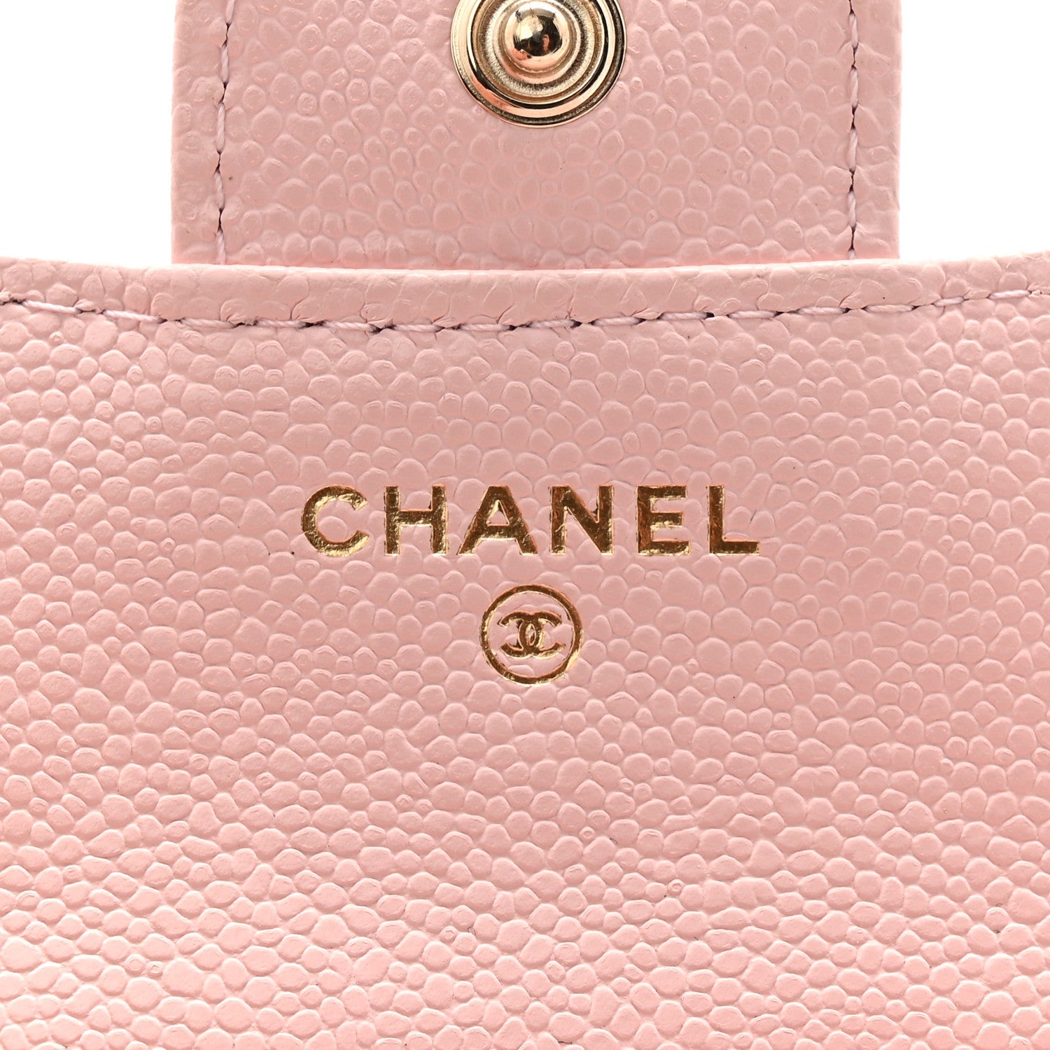 Caviar Quilted Compact Flap Wallet Light Pink