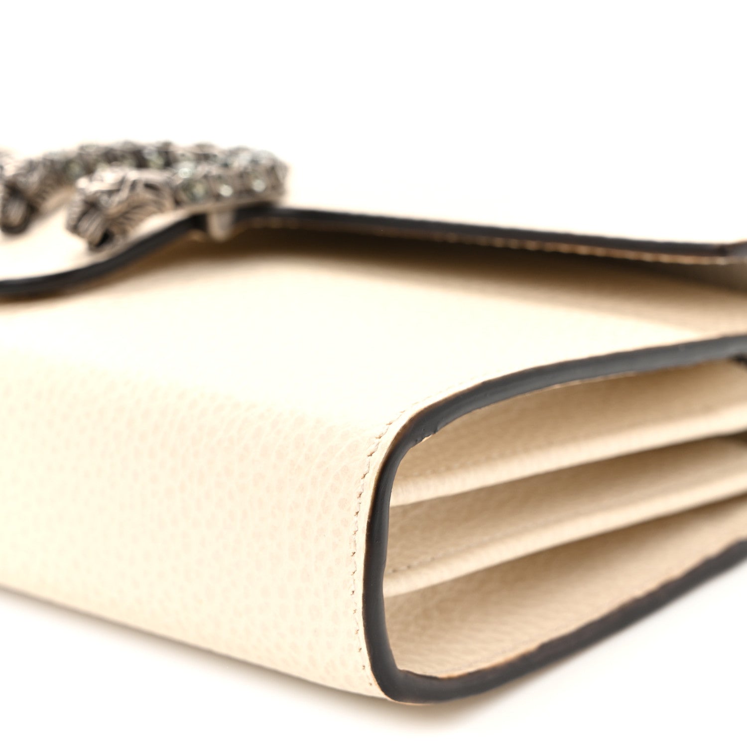 Dollar Calfskin Mini Dionysus Chain Wallet Mystic White
