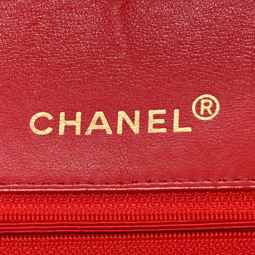 Lambskin Quilted Small Single Flap Red