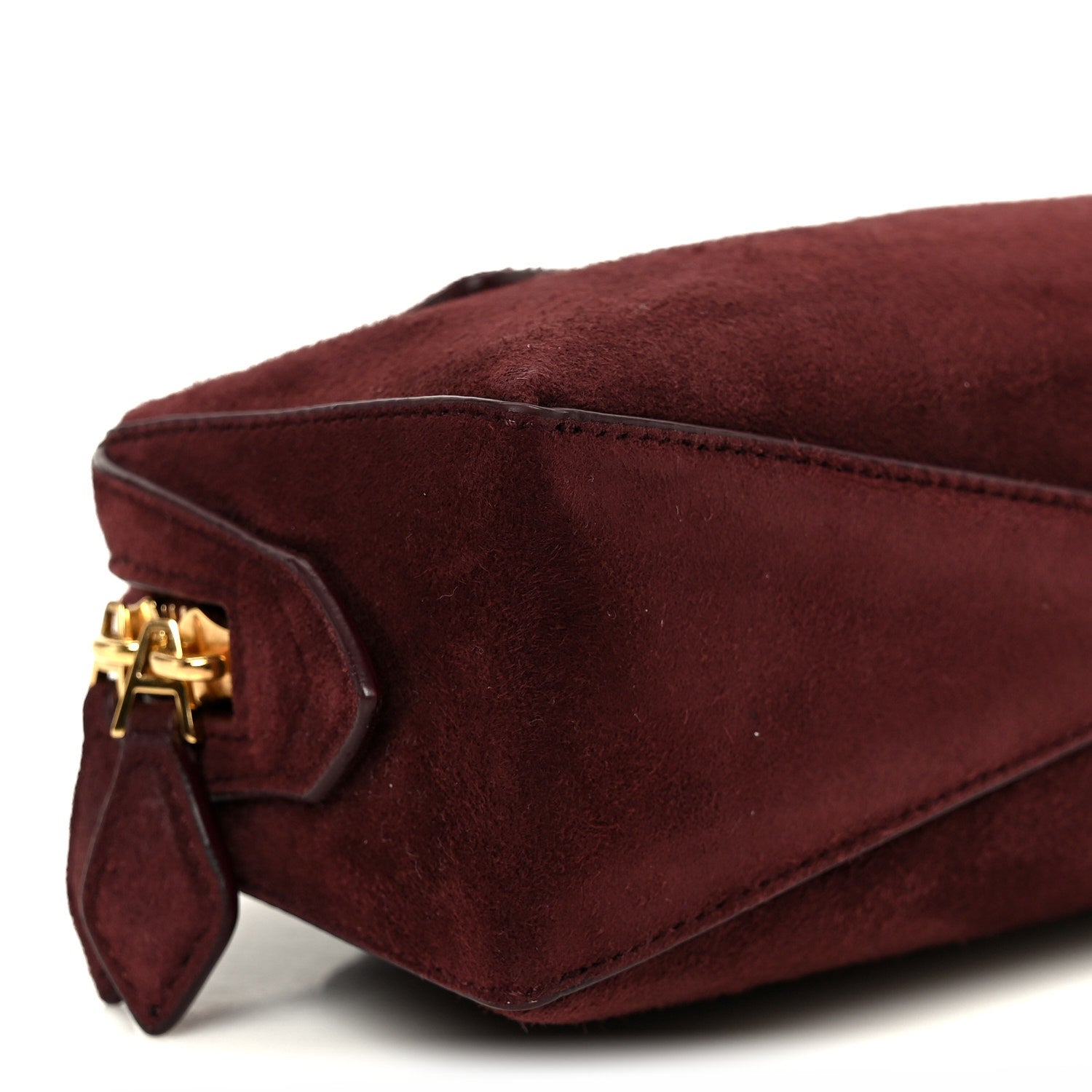Suede Goatskin Teckel Clutch Rouge Grenat