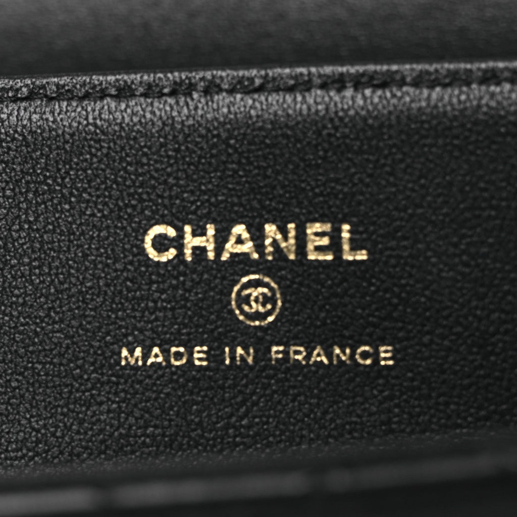Lambskin Quilted Flap Clutch Black