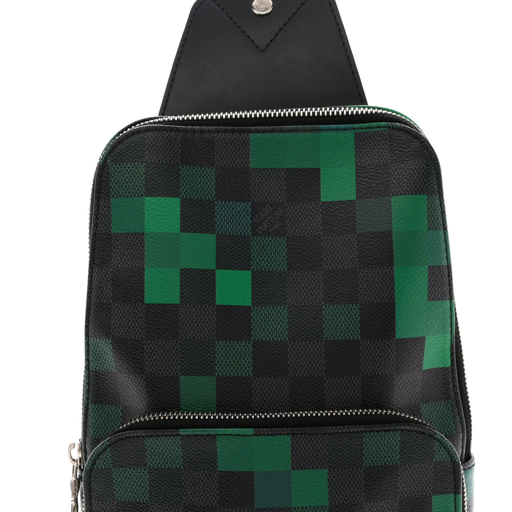 Damier Graphite Pixel Avenue Sling Backpack Vert