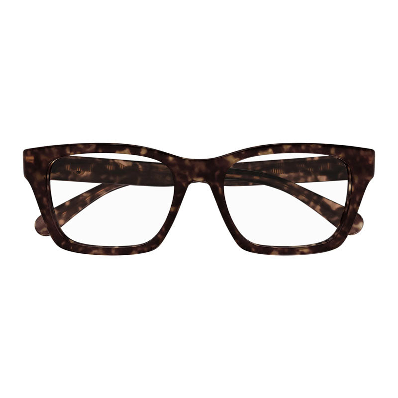 Chloe Eyeglasses Square Full Rim, Havana Frame and Clear Demo Lenses Lens CH0242O002