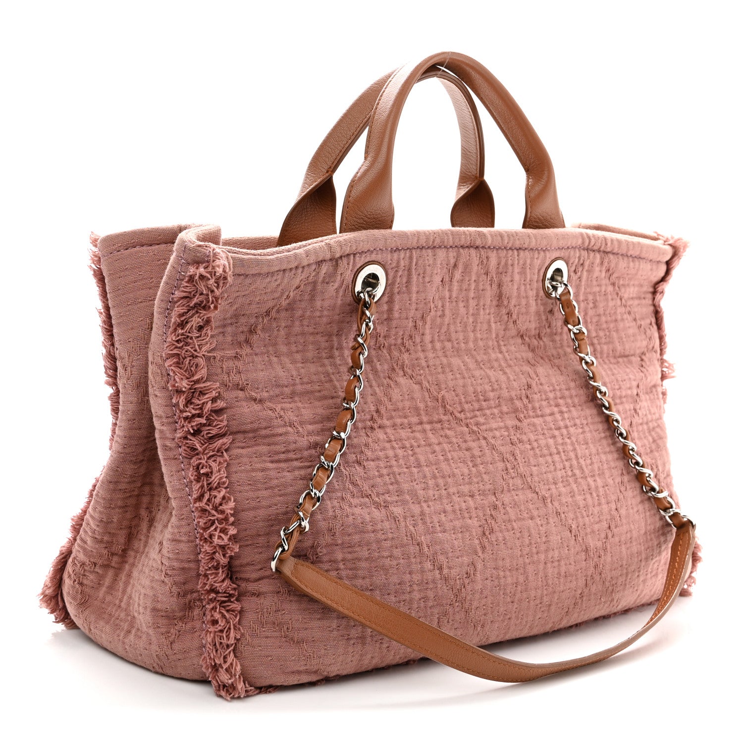 Canvas Large Double Face Shopping Tote Dark Pink