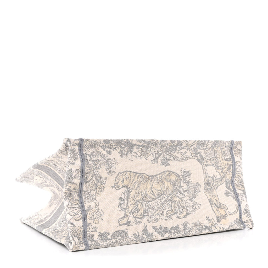 Canvas Embroidered Medium Dioriviera Toile De Jouy Book Tote Gray
