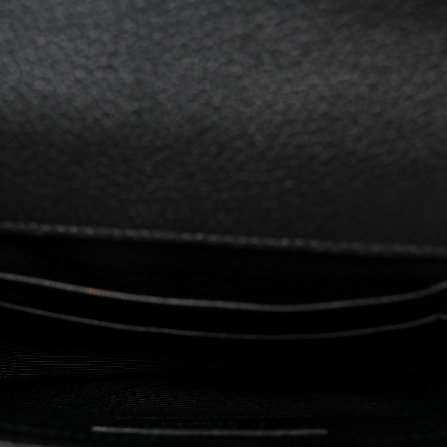 Grained Calfskin Matelasse Chevron Classic Monogram Baby Chain Bag Black