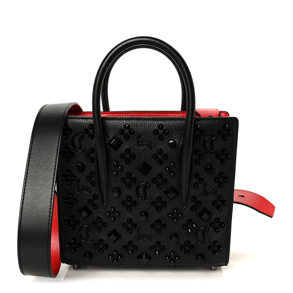 Calfskin Spikes Loubinthesky Mini Paloma Black