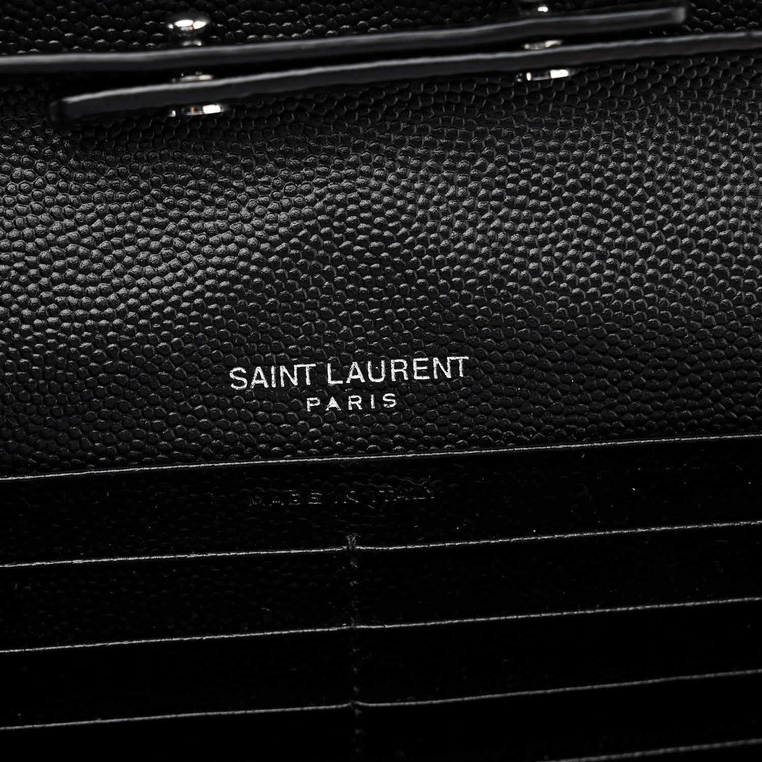Grain De Poudre Matelasse Chevron Monogram Chain Wallet Black