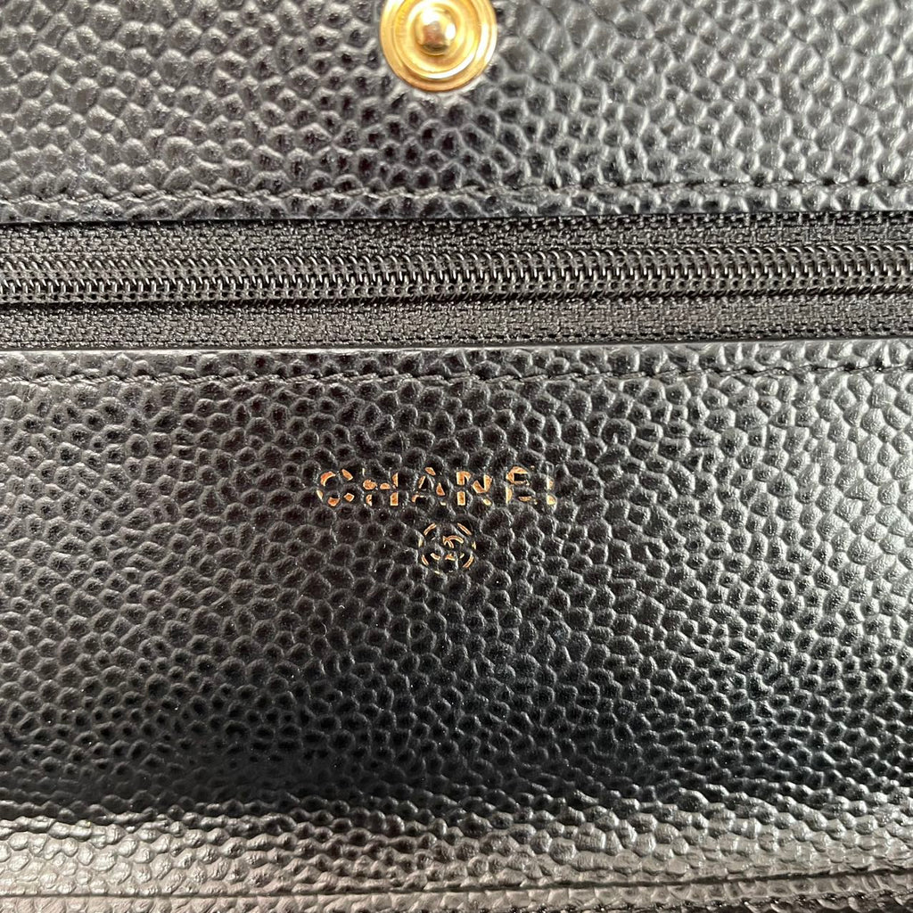 Chanel Black Classic Wallet on Chain (WOC) Caviar 2018