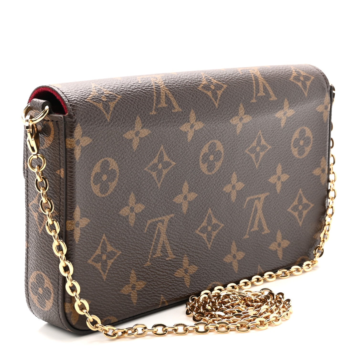 Monogram Pochette Felicie Chain Wallet Fuchsia