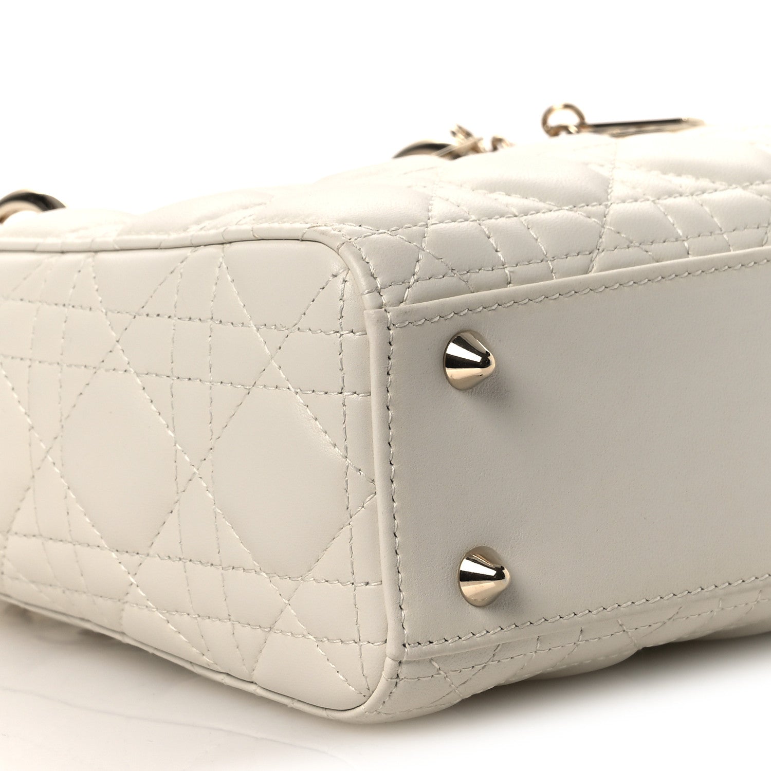 Lambskin Cannage Small My ABCDior Lady Dior White