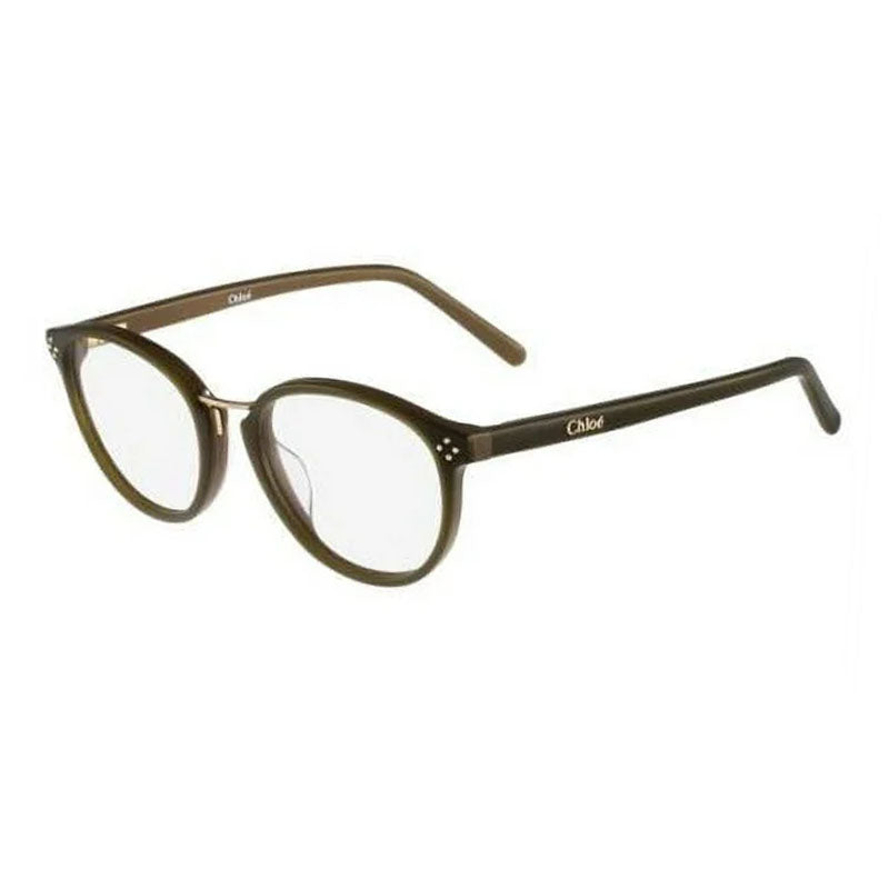 Chloe Eyeglasses Cat Eye Full Rim, Khaki Frame and Clear Demo Lens Lens CE2666303