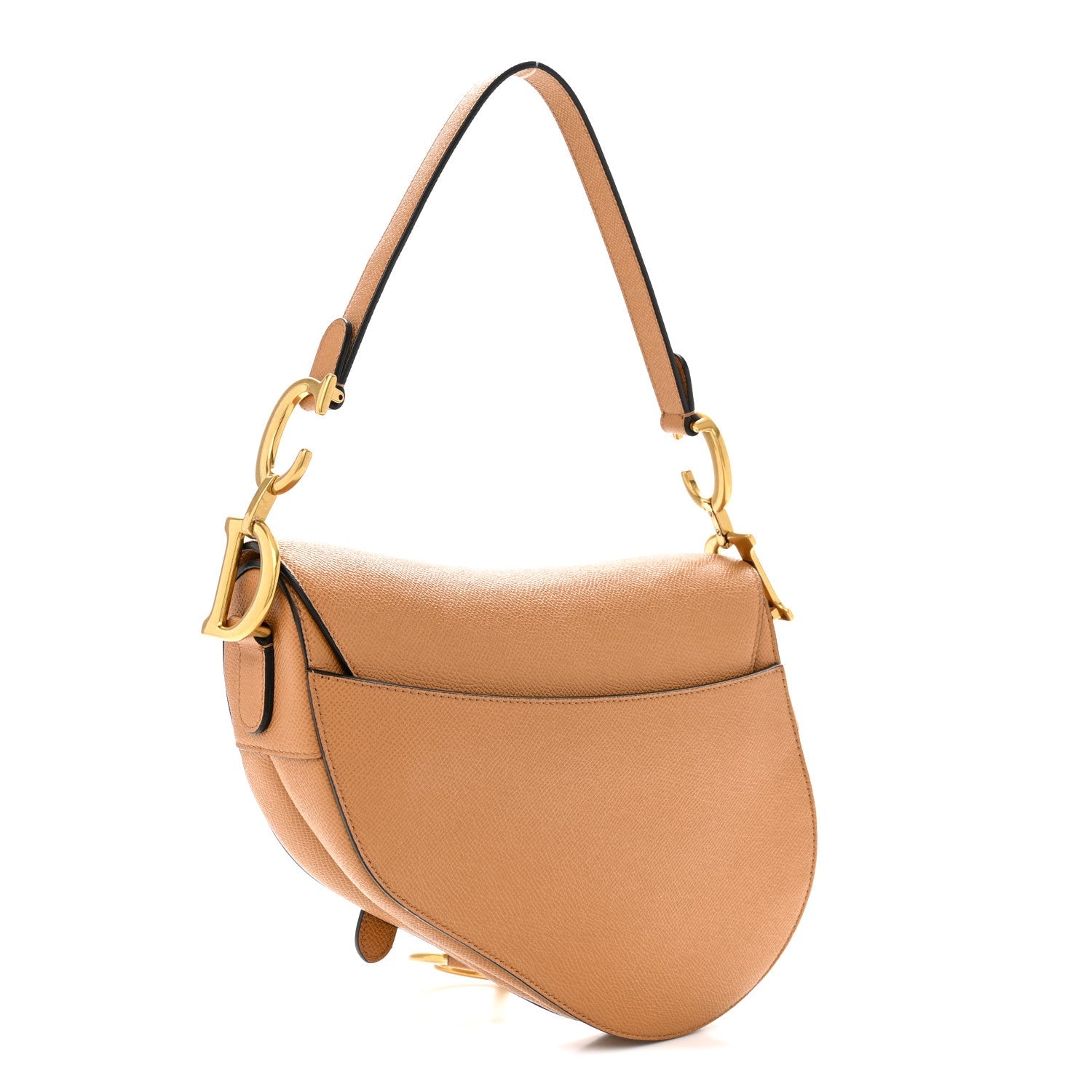Grained Calfskin Saddle Bag Camello