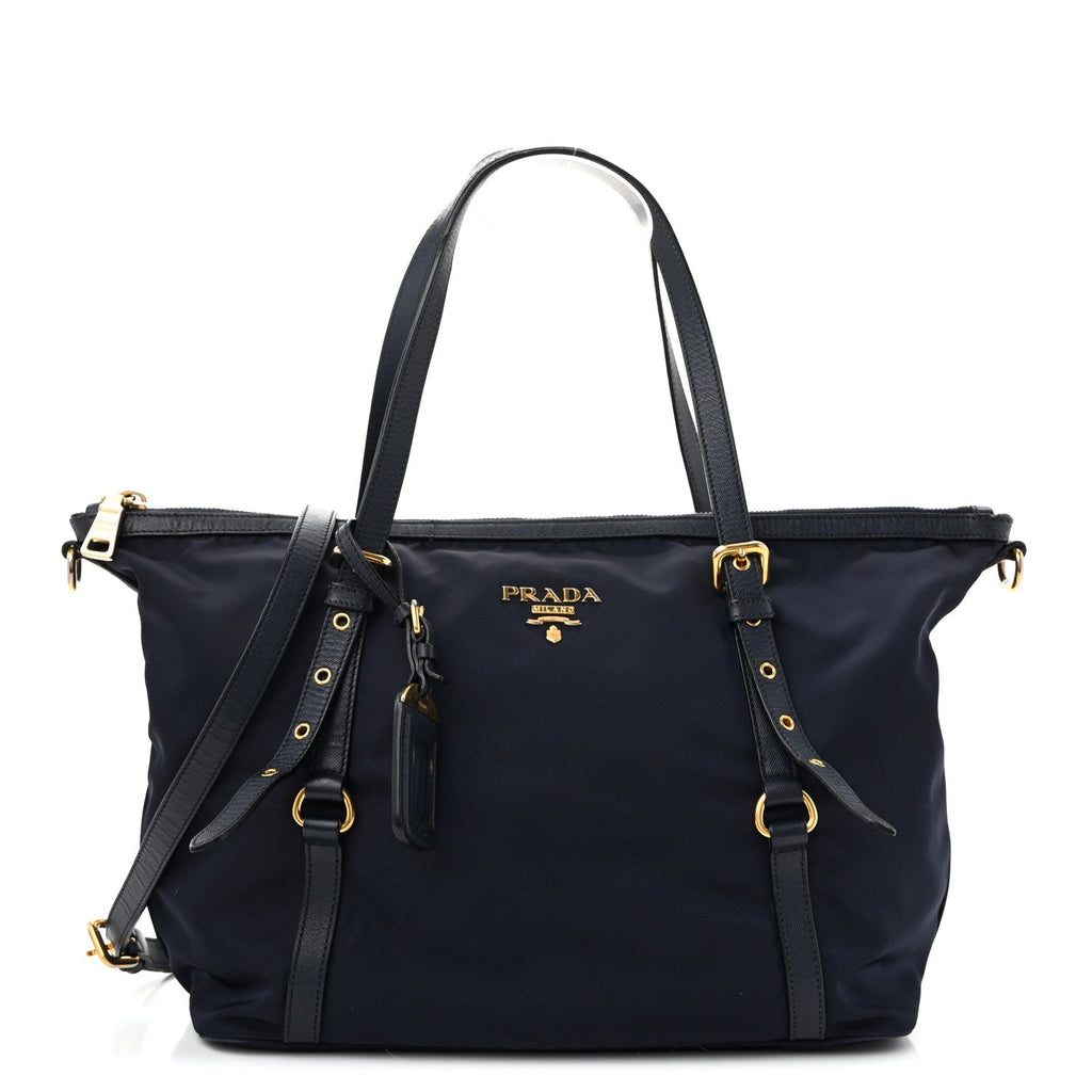 Saffiano Tessuto Nylon Shopping Tote Royal Blue