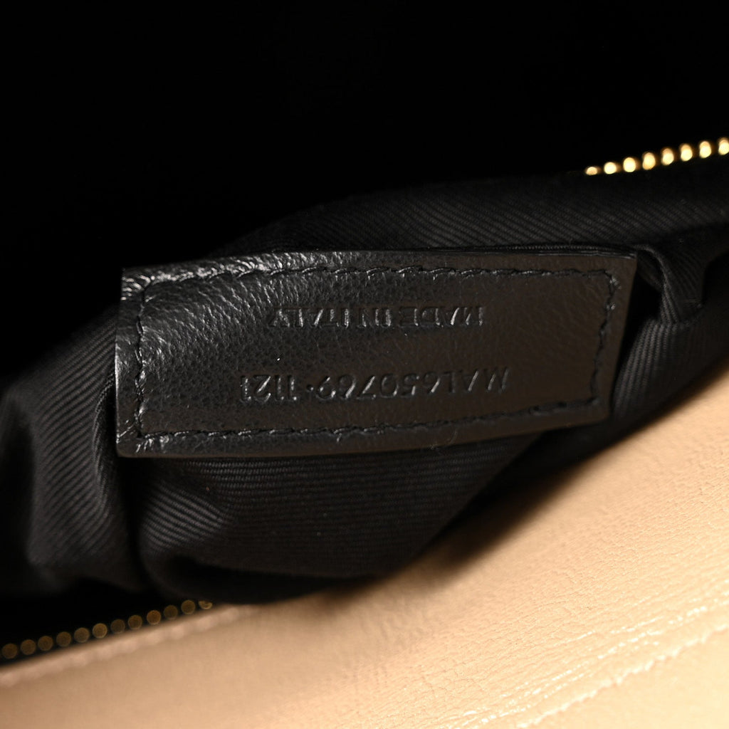 Lambskin Quilted Mini Becky Chain Bag Dark Beige