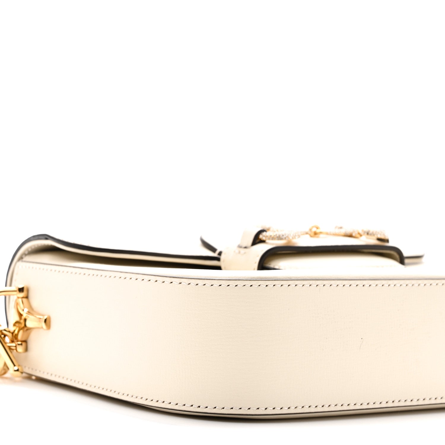 Azalea Calfskin Mini Crystal Horsebit 1955 Shoulder Bag Mystic White