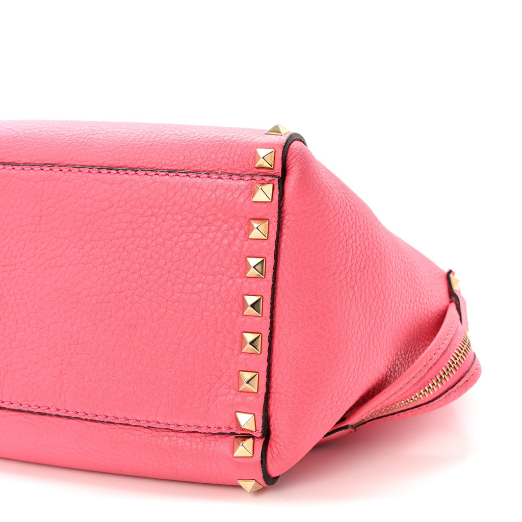 Vitello Small Rockstud Tote Fuxia Fluo