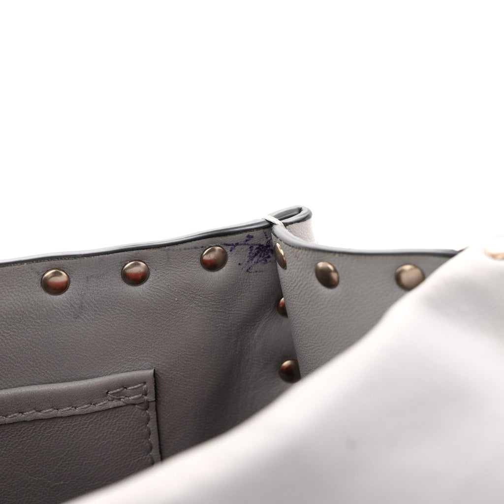 Nappa Medium Rockstud Spike Shoulder Bag Pastel Grey