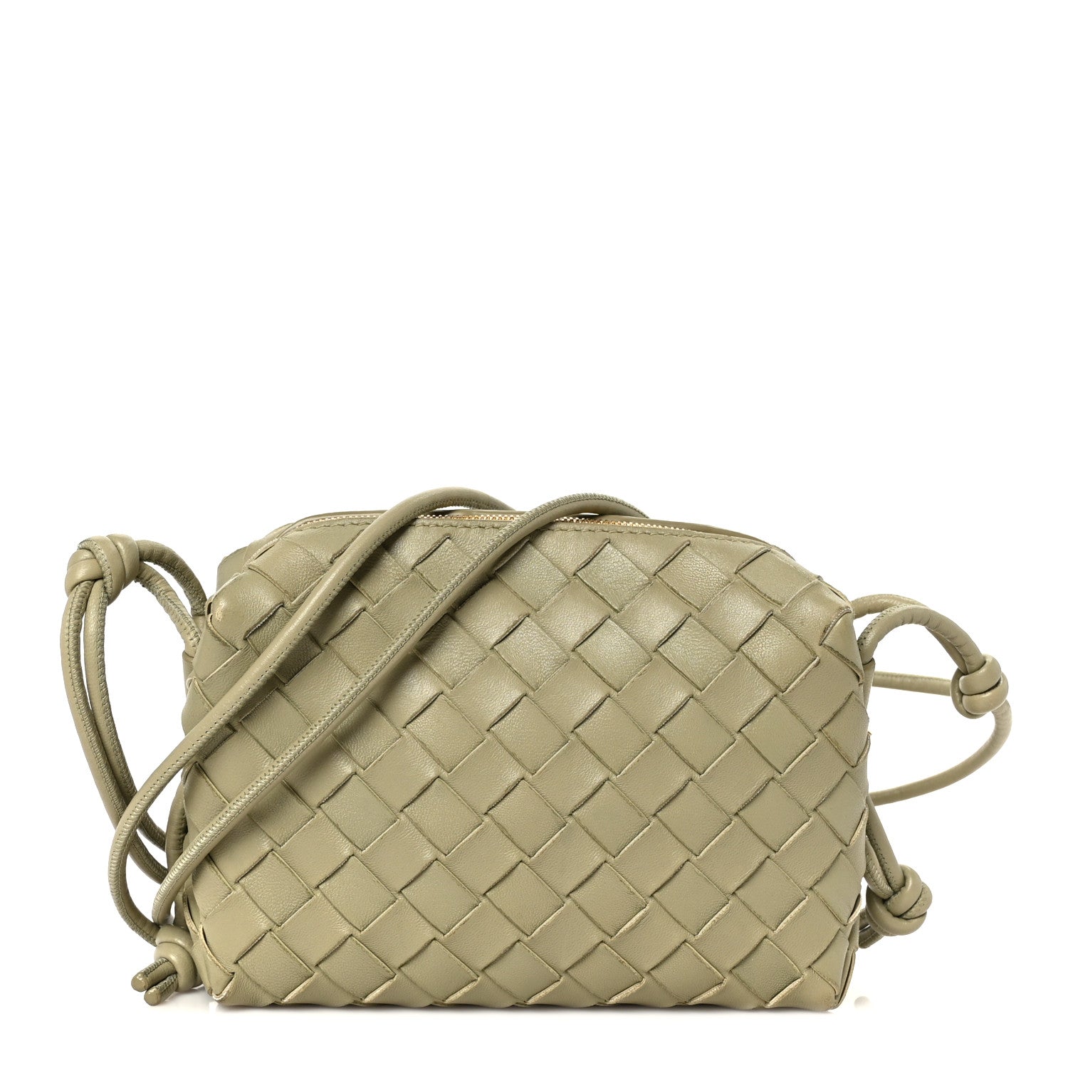 Nappa Intrecciato Mini Loop Camera Bag Travertine
