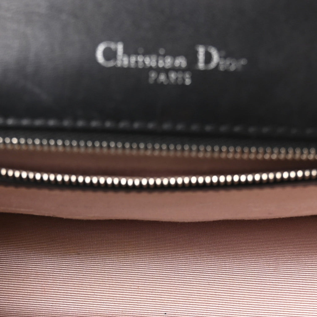 Patent Medium Diorama Flap Bag Black