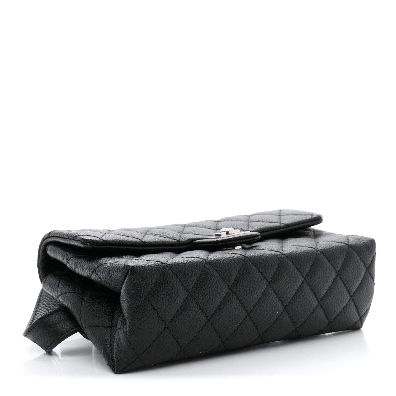 Grained Calfskin Quilted 2.55 Reissue Flap Belt Bag Clutch Black