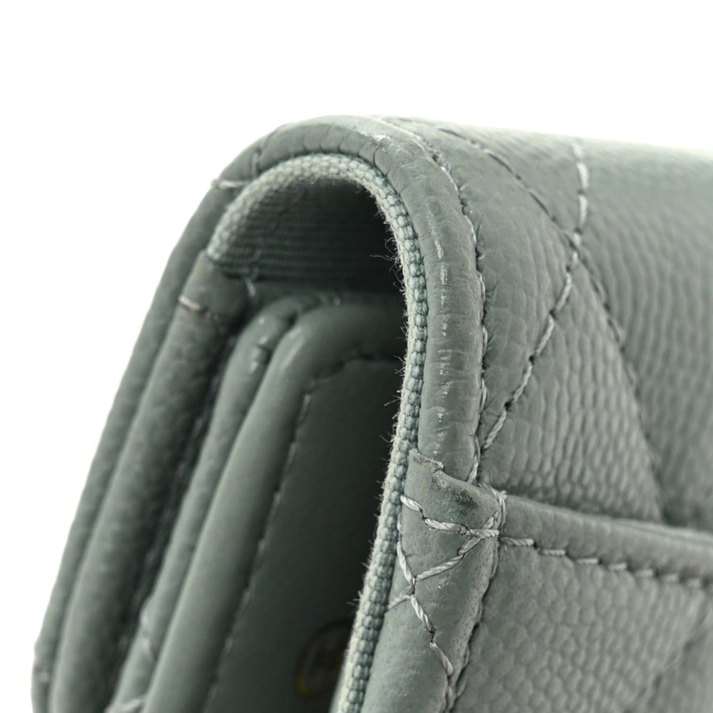 Caviar Quilted Classic 4 Key Holder Wallet Grey