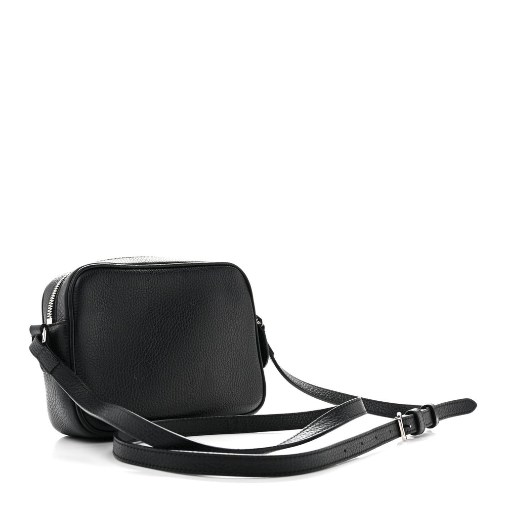Grained Calfskin Small Camera Bag Black