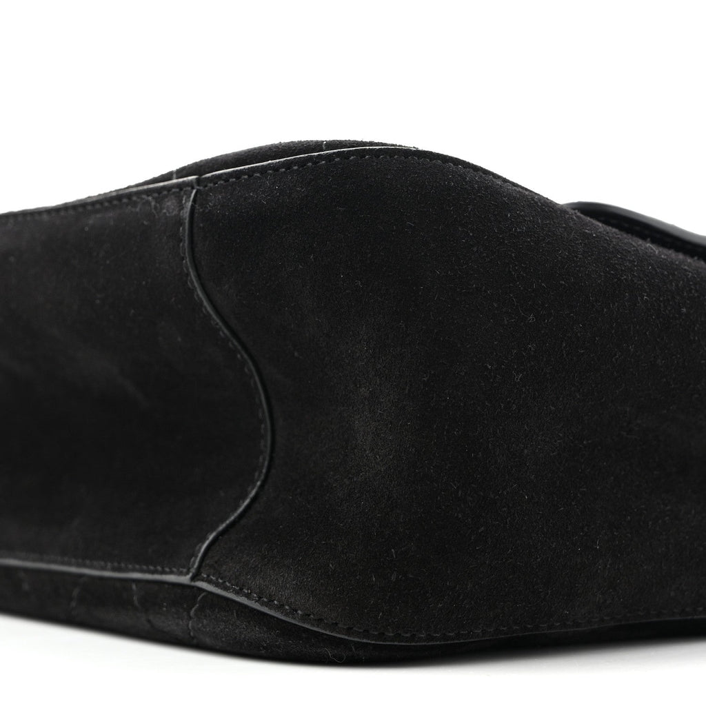 Suede Calfskin Small Souplissimo Maxi Flap Black