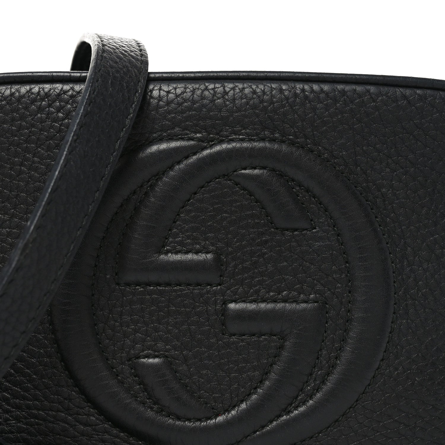 Pebbled Calfskin Mini Soho Disco Bag Black