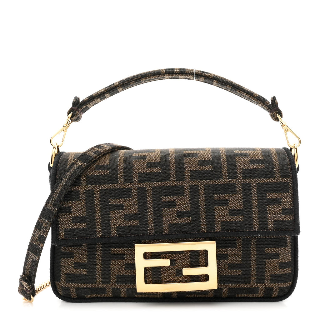 Fabric Jacquard FF 1974 Mini Baguette Tobacco Moro Black