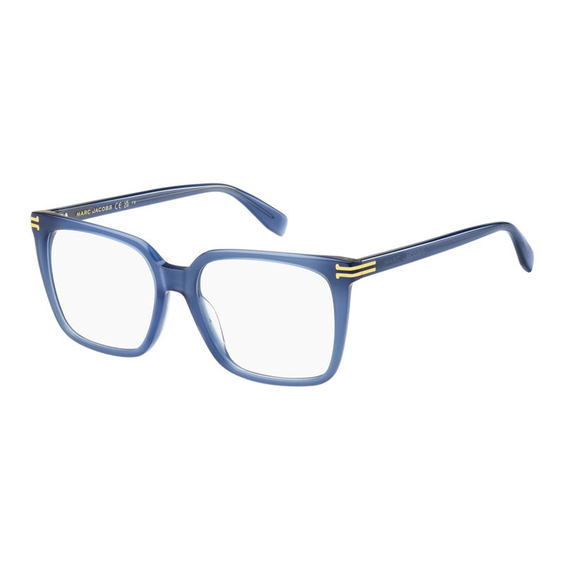 Marc Jacobs Eyeglasses Square Full Rim, Shiny Blue Frame and Clear Demo Lenses Lens MJ10970PJP00