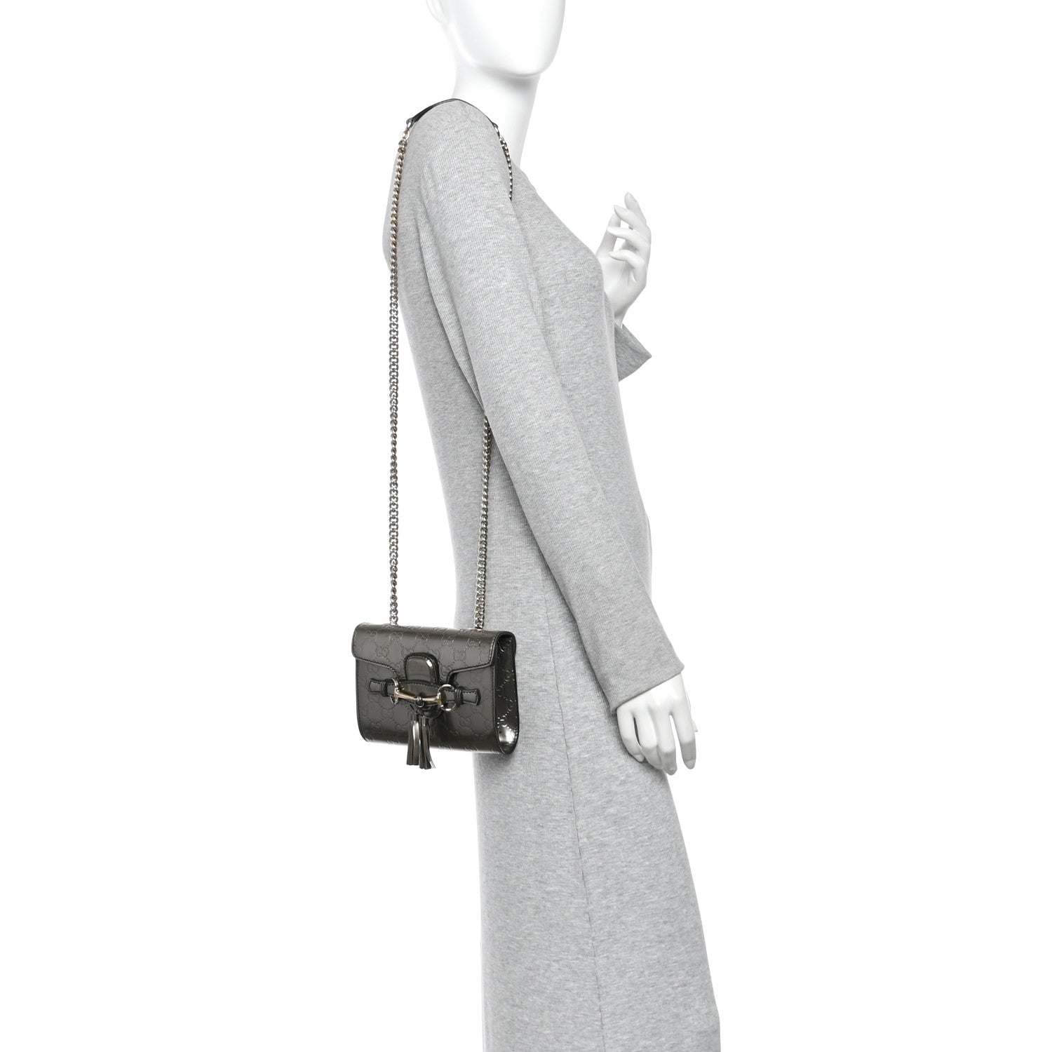 Shine Guccissima Mini Emily Chain Shoulder Bag Sasso