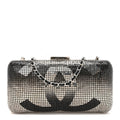 Metallic Lambskin Perforated Hollywood Clutch Silver