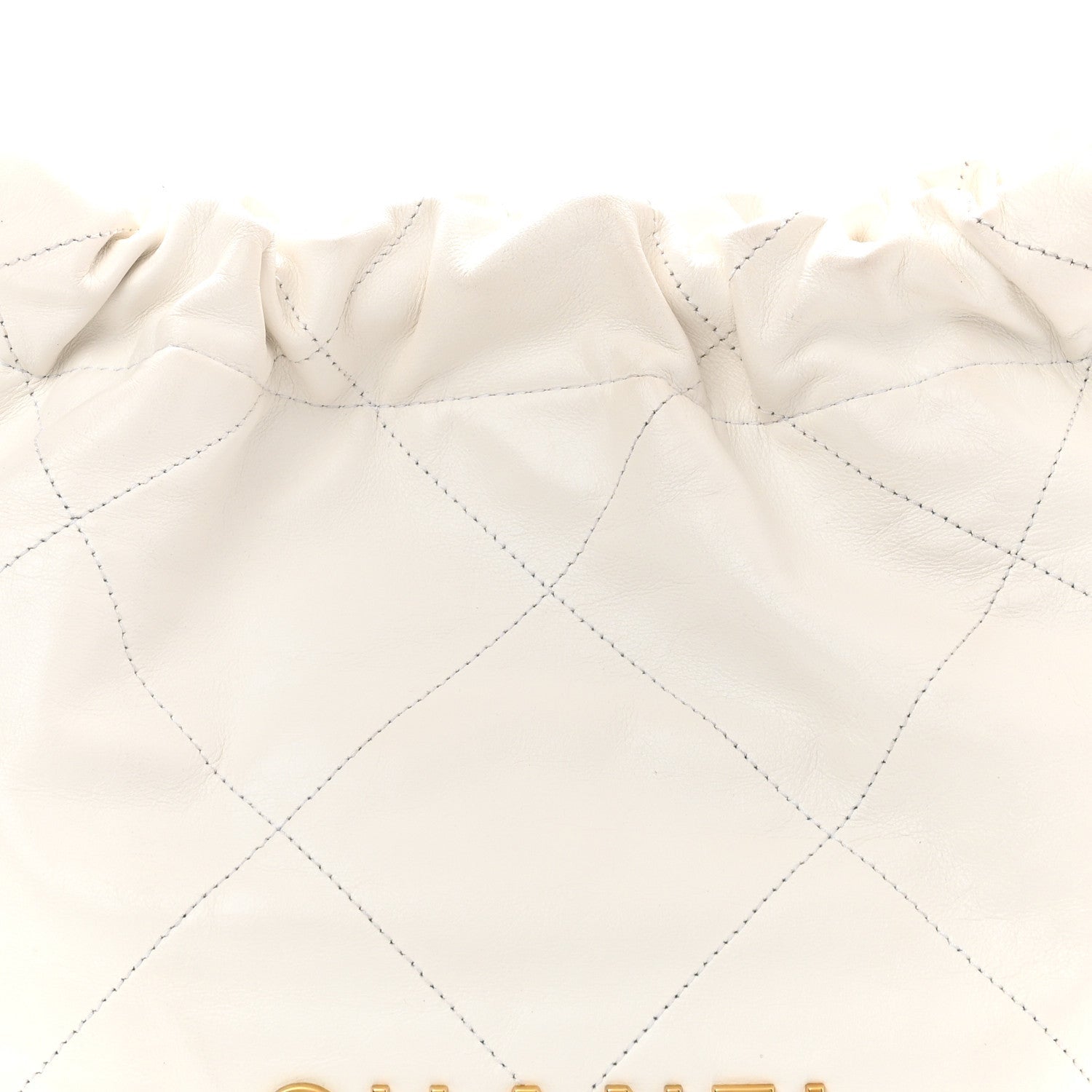 Shiny Calfskin Quilted Small Chanel 22 White