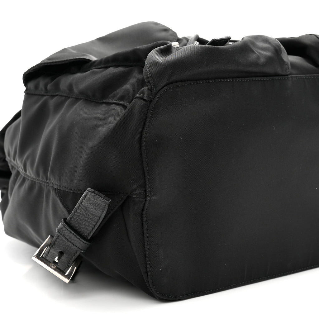 Re-Nylon Vela Saffiano Medium Backpack  Black
