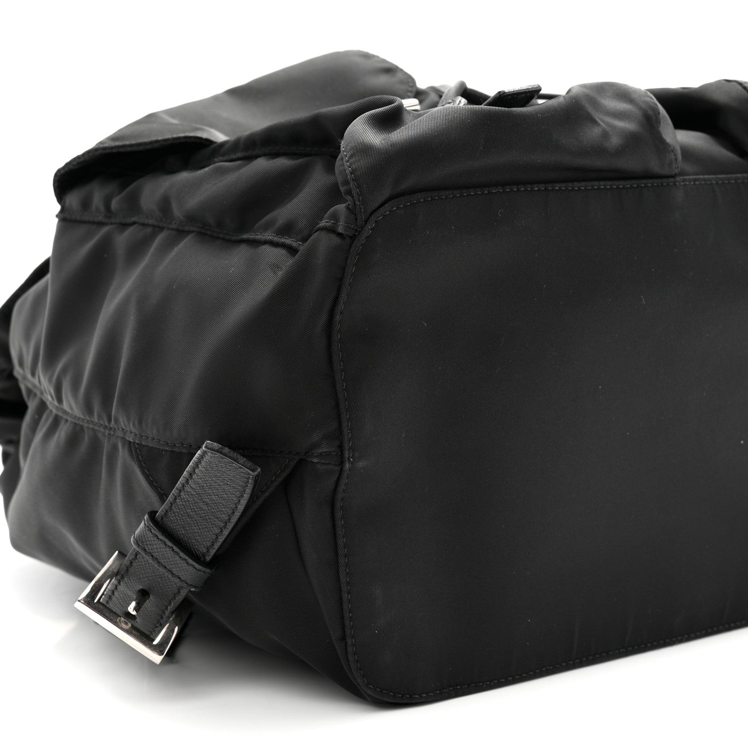 Re-Nylon Vela Saffiano Medium Backpack  Black