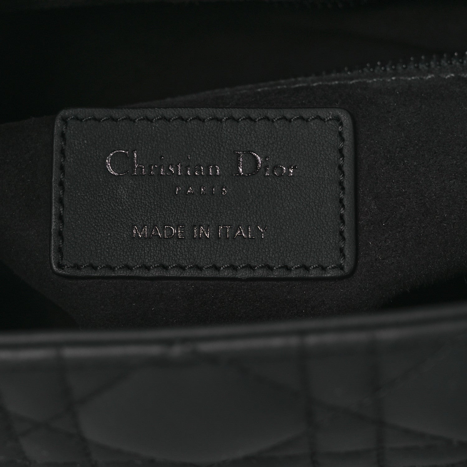 Ultra Matte Calfskin Cannage Medium Lady Dior Black