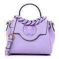 Grained Calfskin Small La Medusa Top Handle Bag Lilac