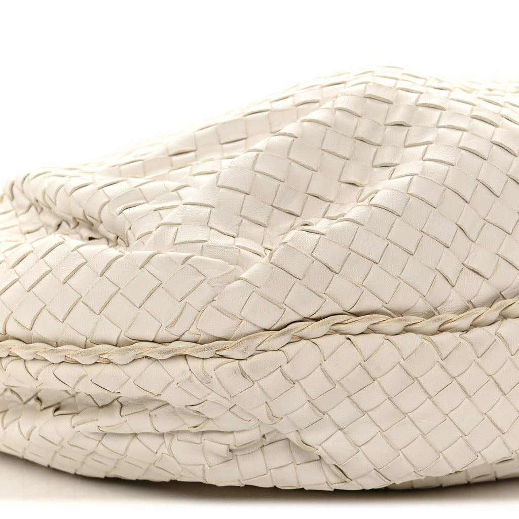 Nappa Intrecciato Large Belly Veneta Hobo White