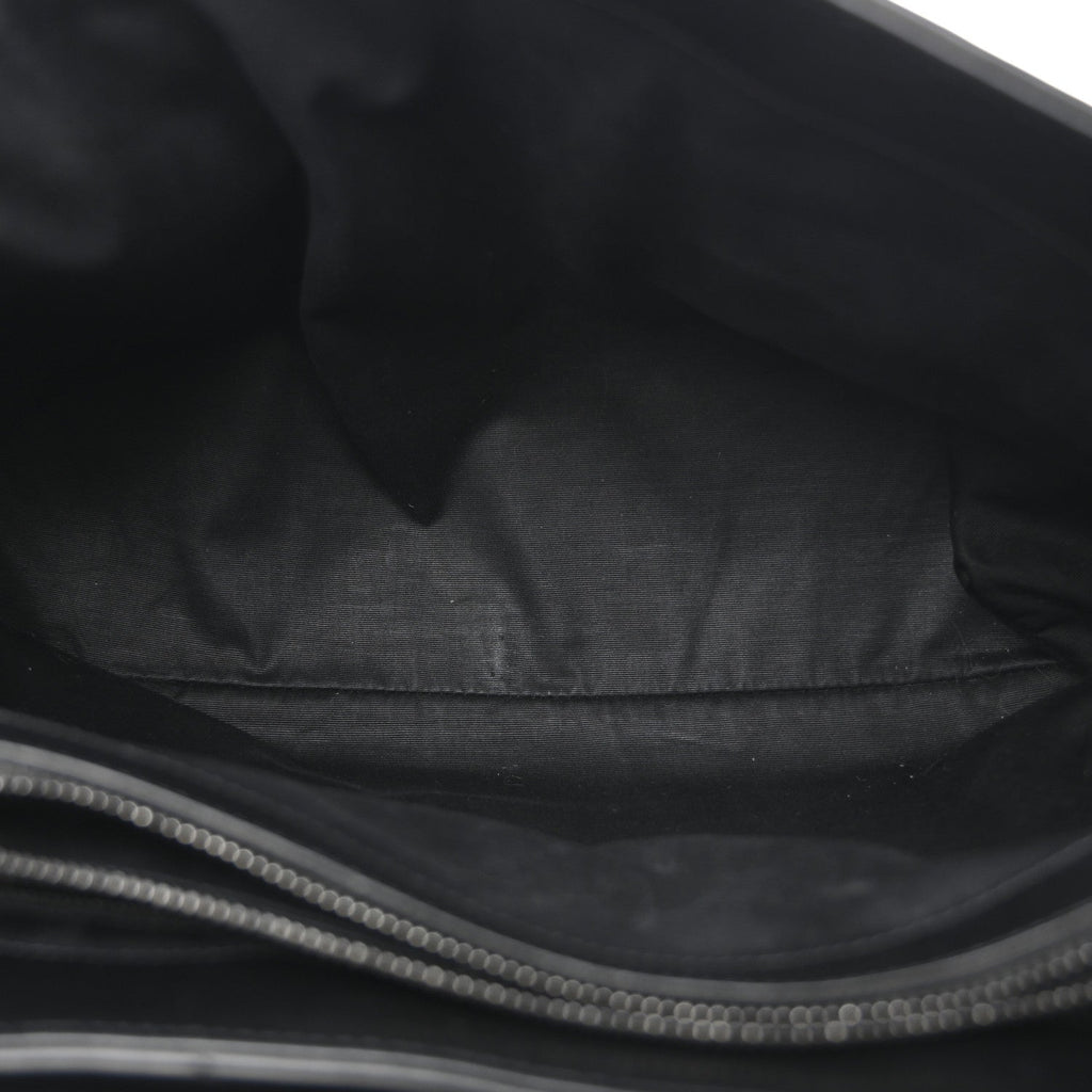 Calfskin Y Quilted Monogram Monochrome Large Loulou Chain Satchel Black