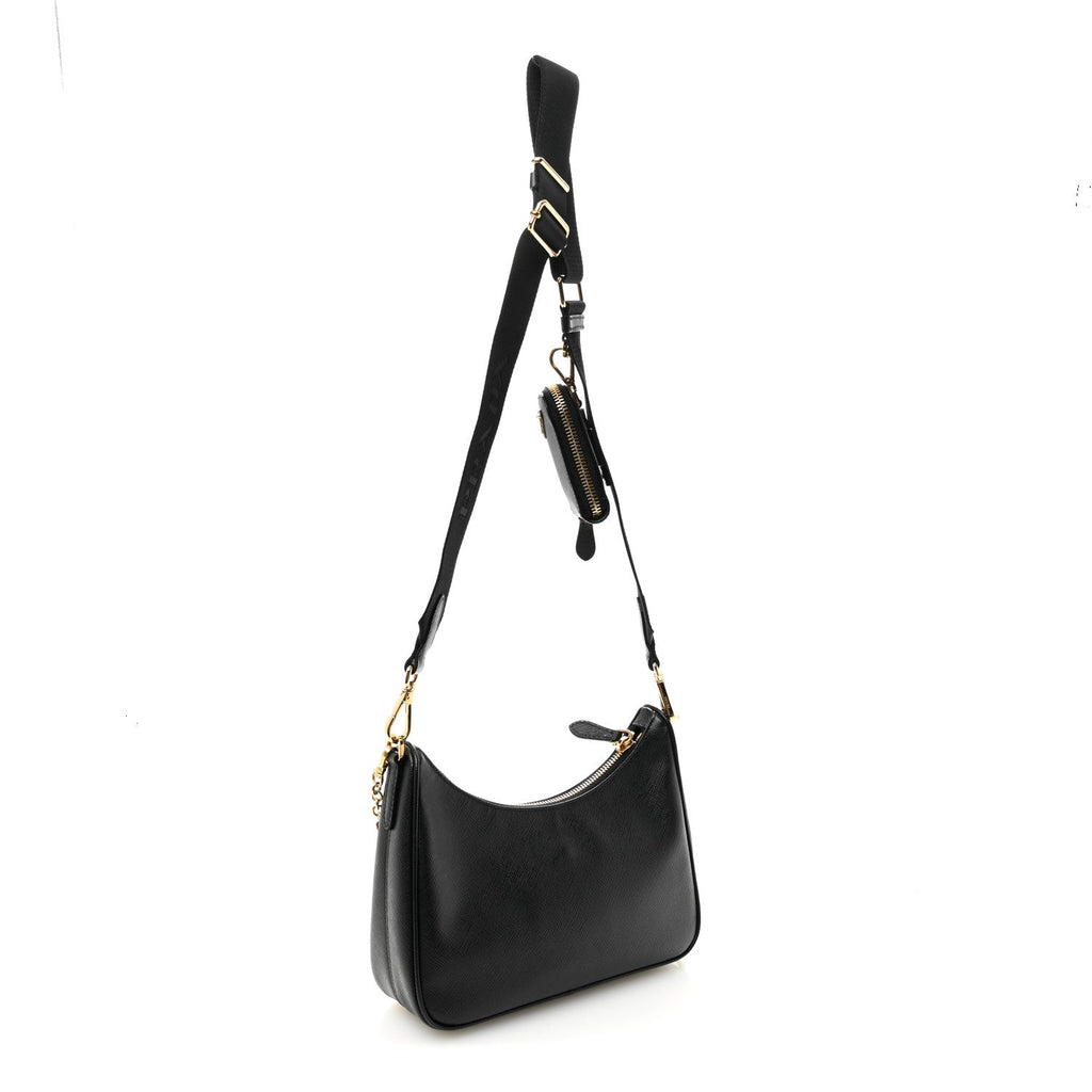 Saffiano Lux Re-Edition 2005 Shoulder Bag Black