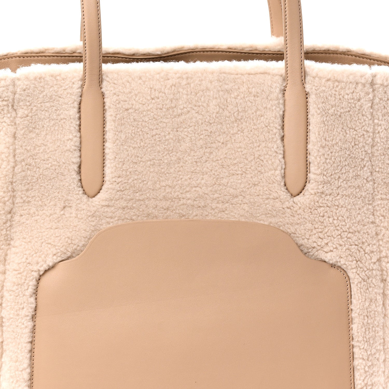 Cashfur Calfskin Large Sesia Tote Ancient Paper