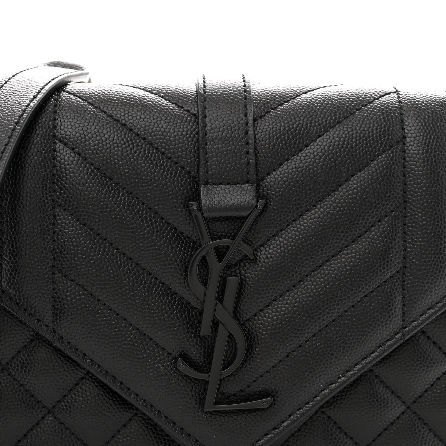 Grain De Poudre Textured Mixed Matelasse Triquilt Small Monogram Monochrome Satchel Black