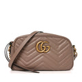 Calfskin Matelasse Small GG Marmont Chain Shoulder Bag Porcelain Rose