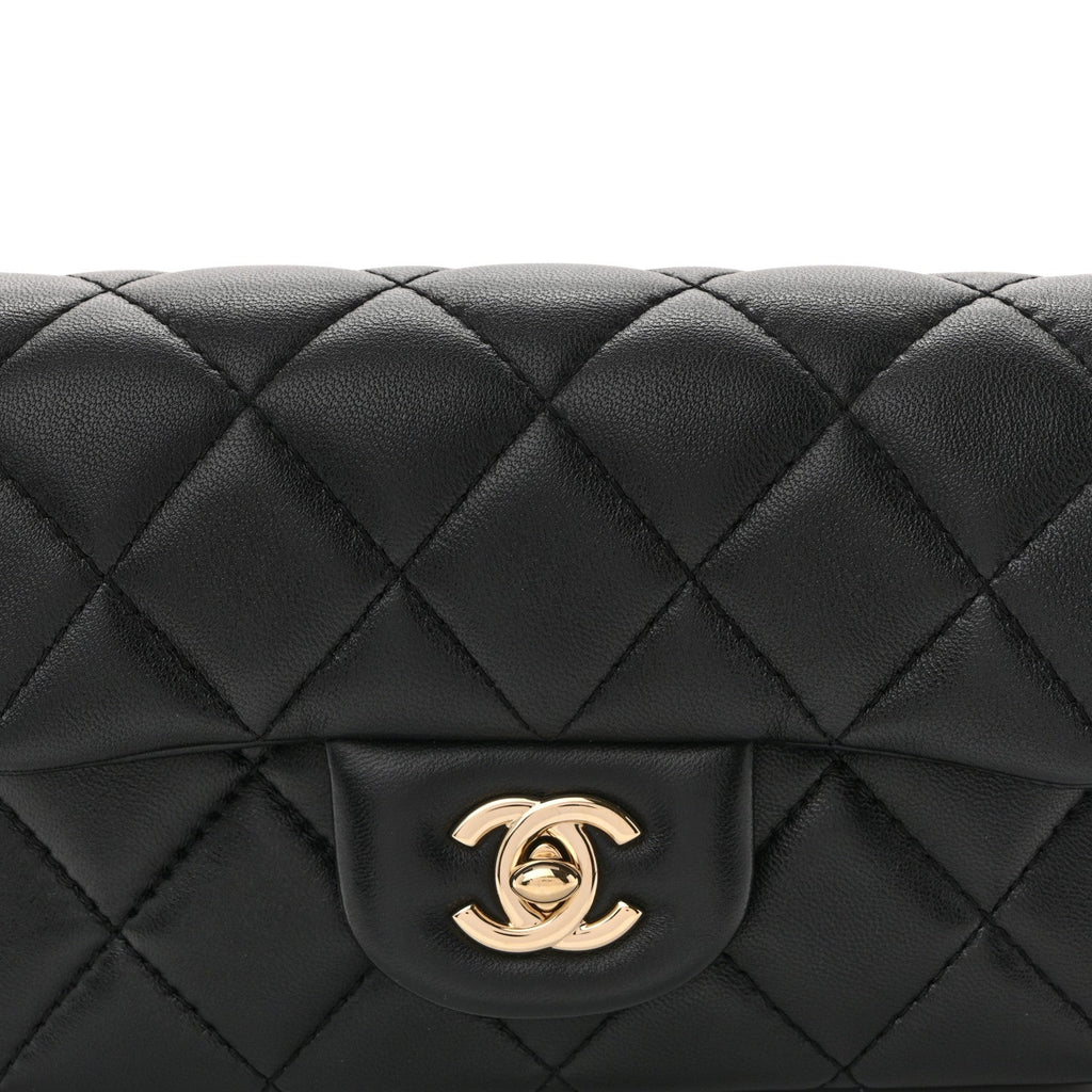 Lambskin Quilted Mini My Precious Waist Bag Black