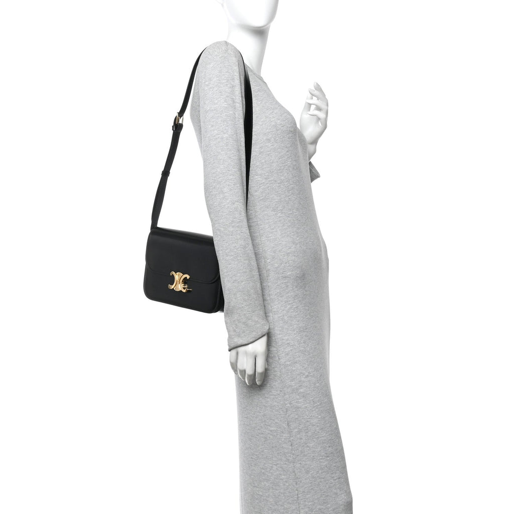 Shiny Calfskin Medium Triomphe Black