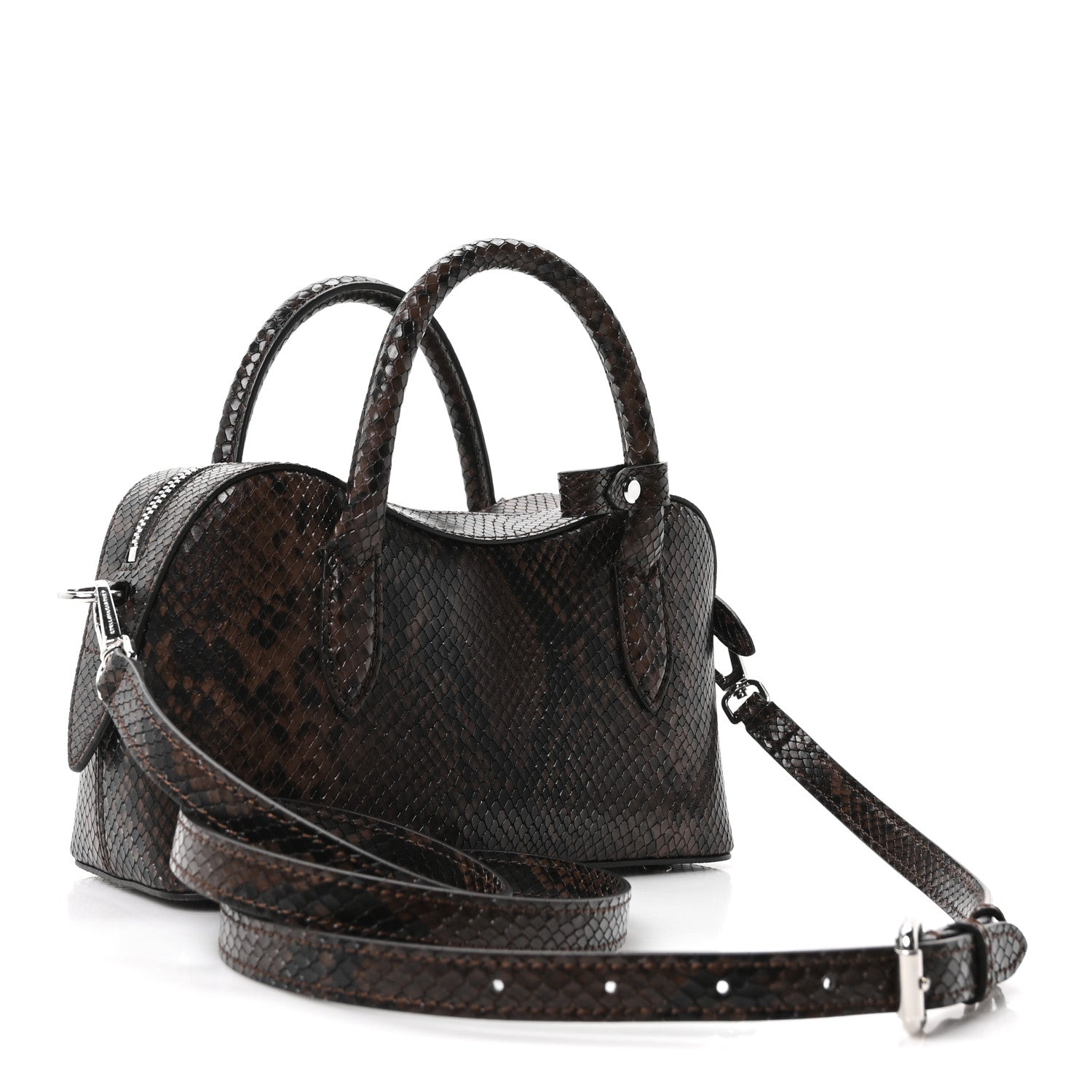 Faux Snake Print Ryder Crossbody Bag Espresso