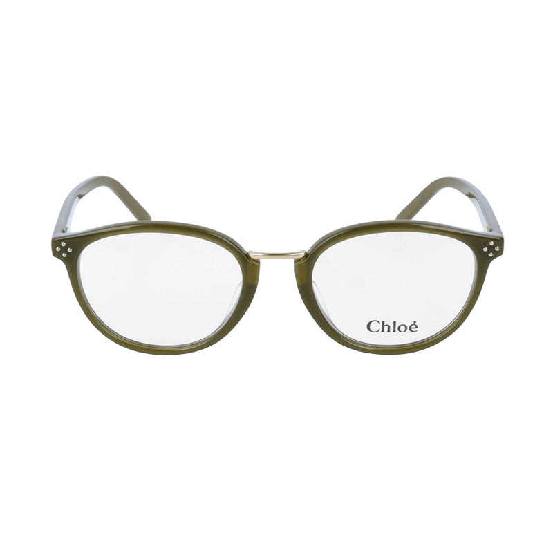 Chloe Eyeglasses Cat Eye Full Rim, Khaki Frame and Clear Demo Lens Lens CE2666303